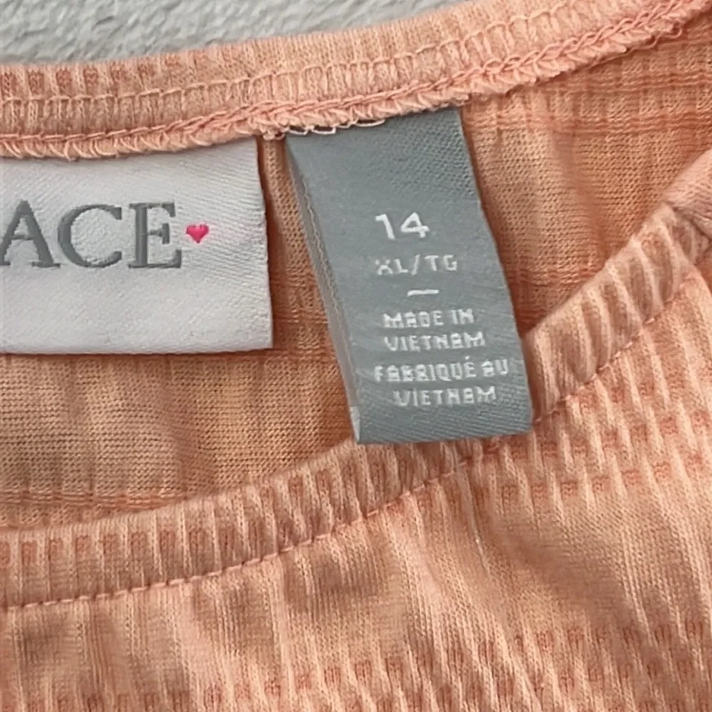 NWT Childrens Place 14, XL Peach‎ Apricot Glow 3036742 SS Floral Dress